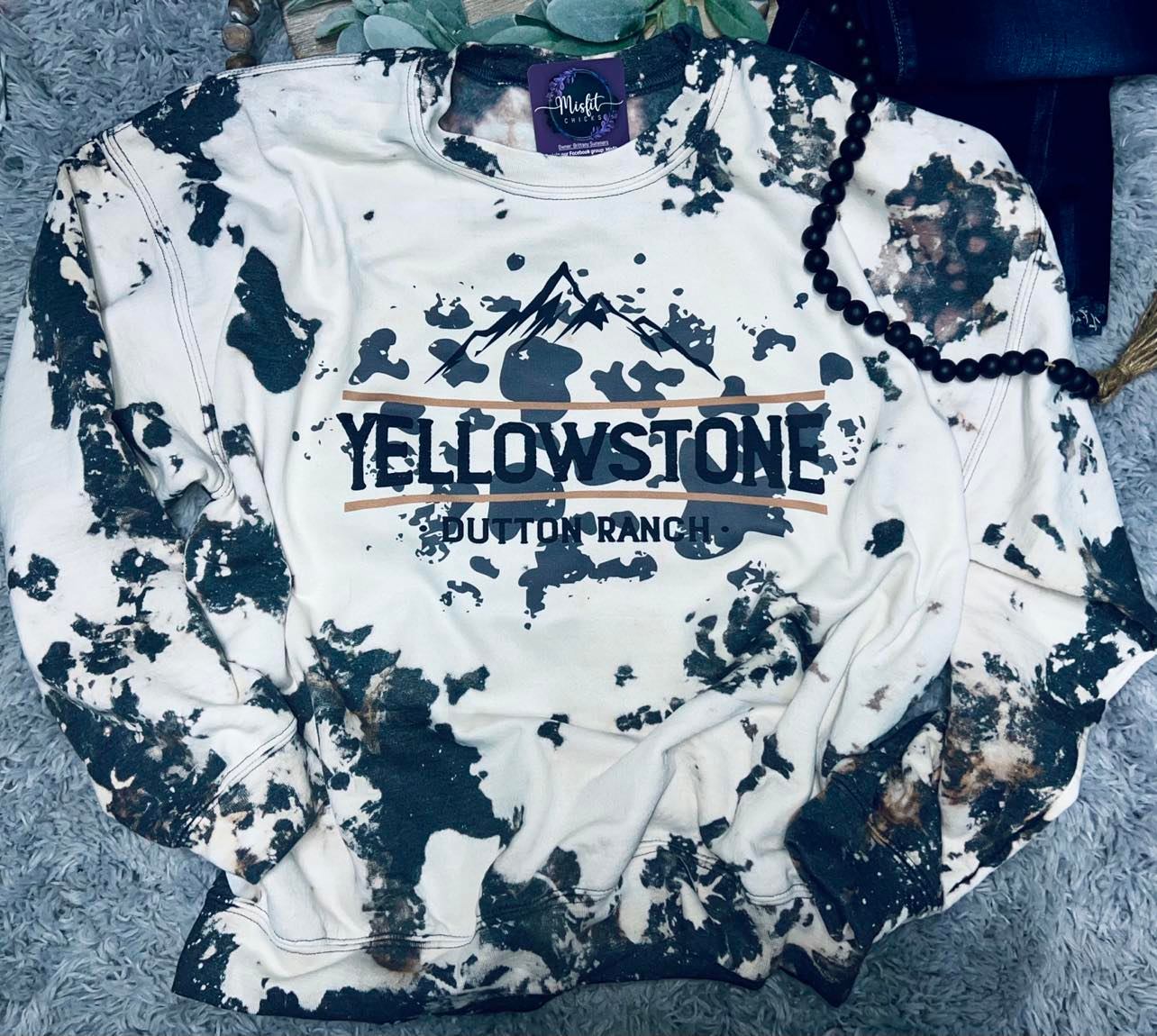 YELLOWSTONE BLEACHED CREWNECK